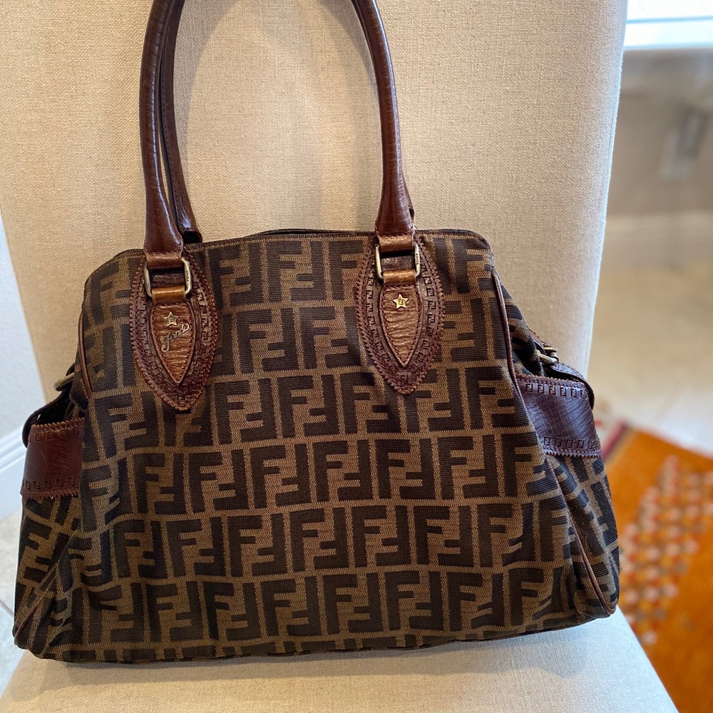 Fendi Brown Satchel with Iconic Monogram